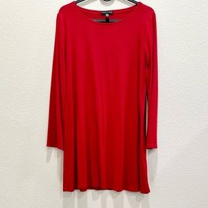 Pre-loved! EILEEN FISHER Red Basic Long Sleeve Dress!